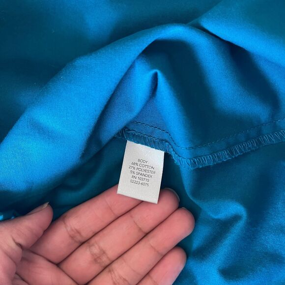Christopher & banks Women's Turquoise 3/4 Sleeve Button Up Blouse Shirt Size M - Picture 5 of 8